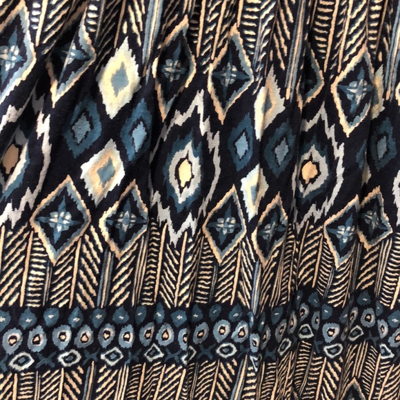 Lucky brand beautiful blue adjustable strap tribal print dress, long length - Picture 2 of 7